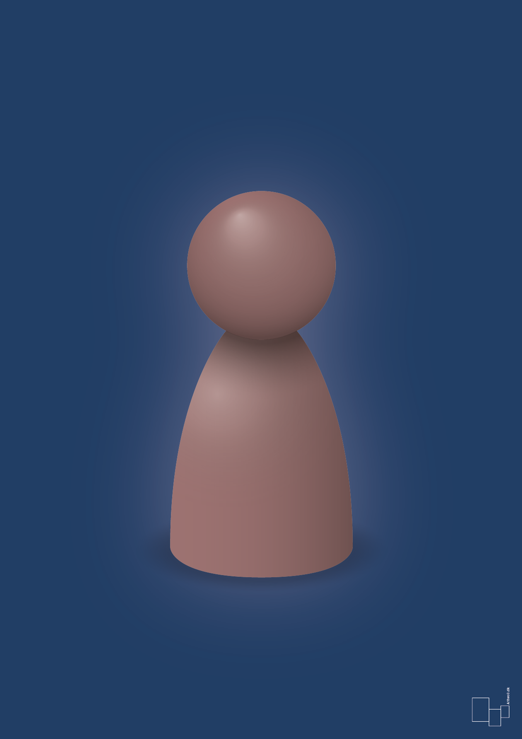 plakat: spillebrik i farven: plum - lapis blue-Brætspil-A1two3