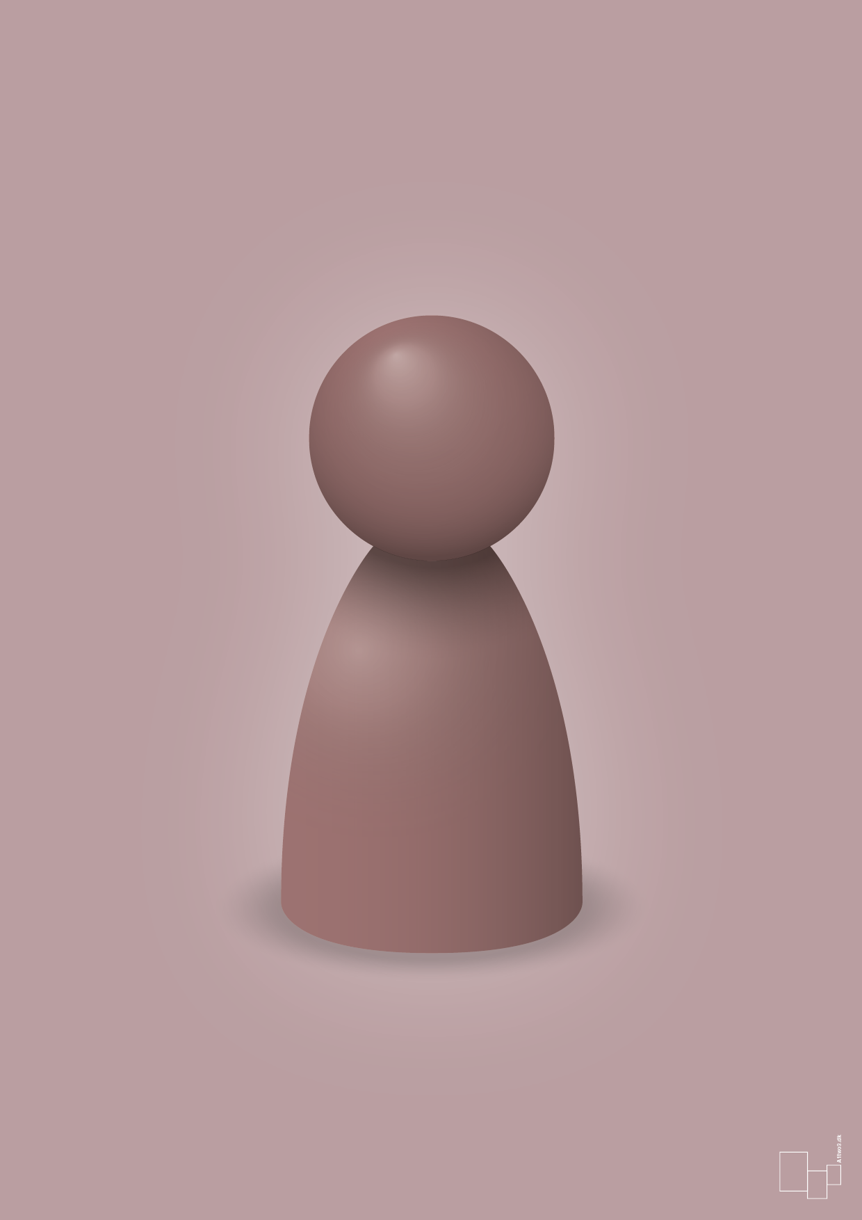 plakat: spillebrik i farven: plum - light rose-Brætspil-A1two3