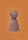 plakat: spillebrik i farven: plum - rumba orange-Brætspil-A1two3