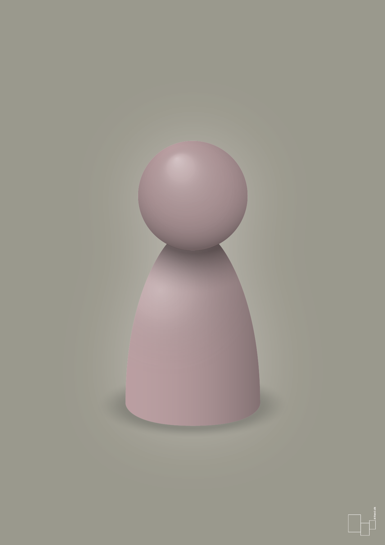 plakat: spillebrik i farven: light rose - battleship gray-Brætspil-A1two3