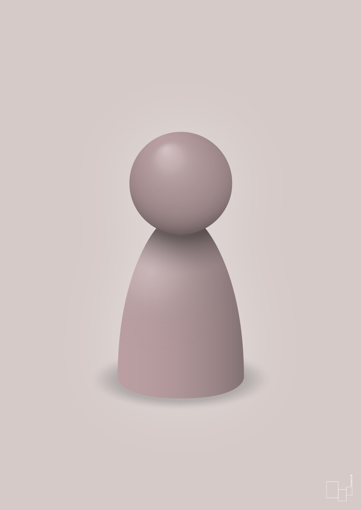 plakat: spillebrik i farven: light rose - broken beige-Brætspil-A1two3