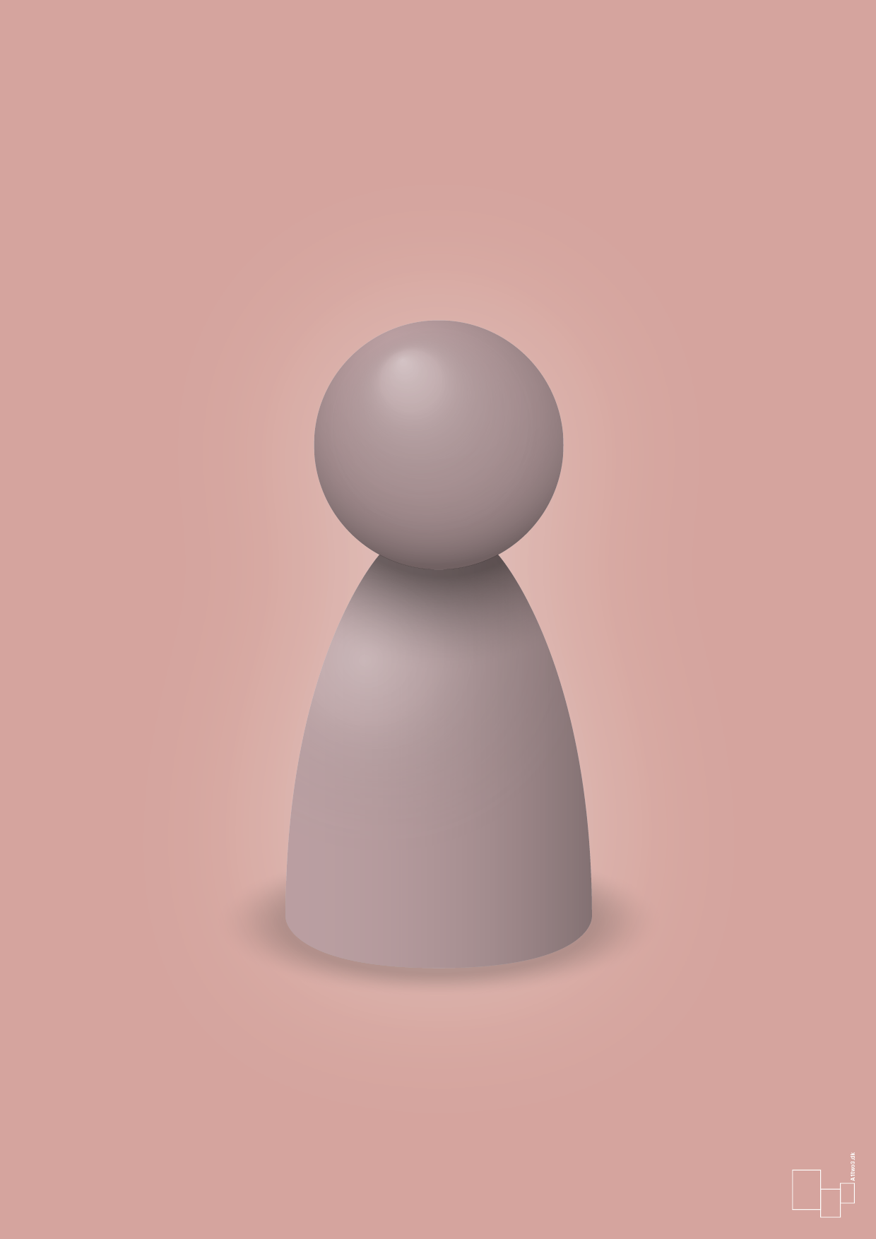 plakat: spillebrik i farven: light rose - bubble shell-Brætspil-A1two3