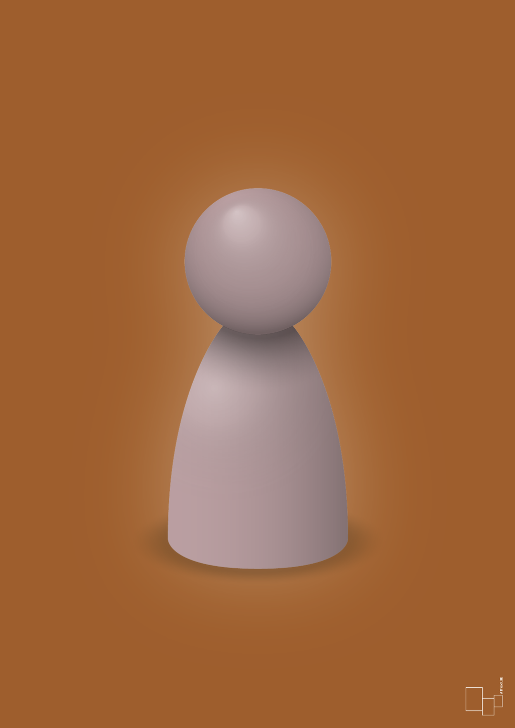 plakat: spillebrik i farven: light rose - cognac-Brætspil-A1two3