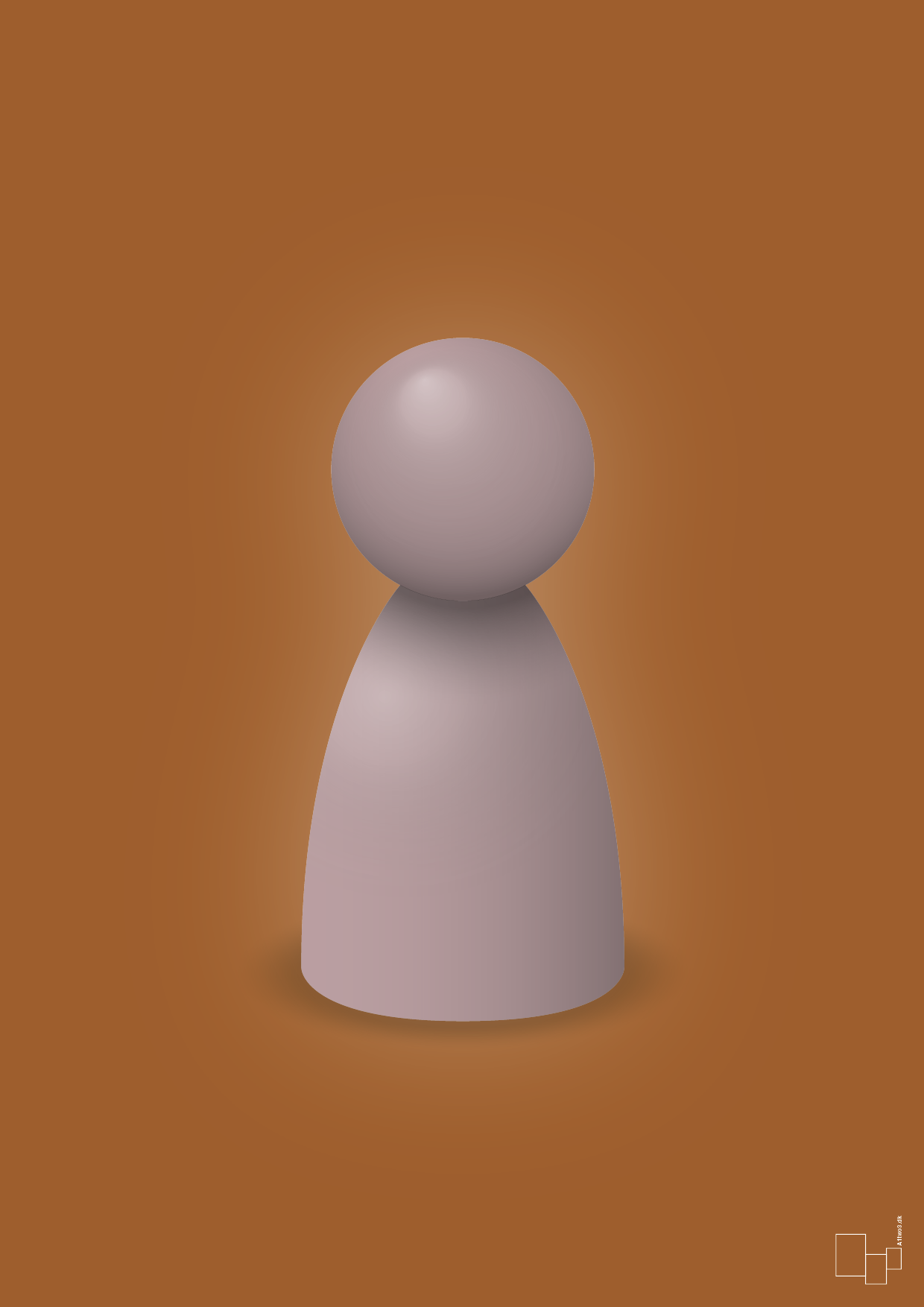 plakat: spillebrik i farven: light rose - cognac-Brætspil-A1two3