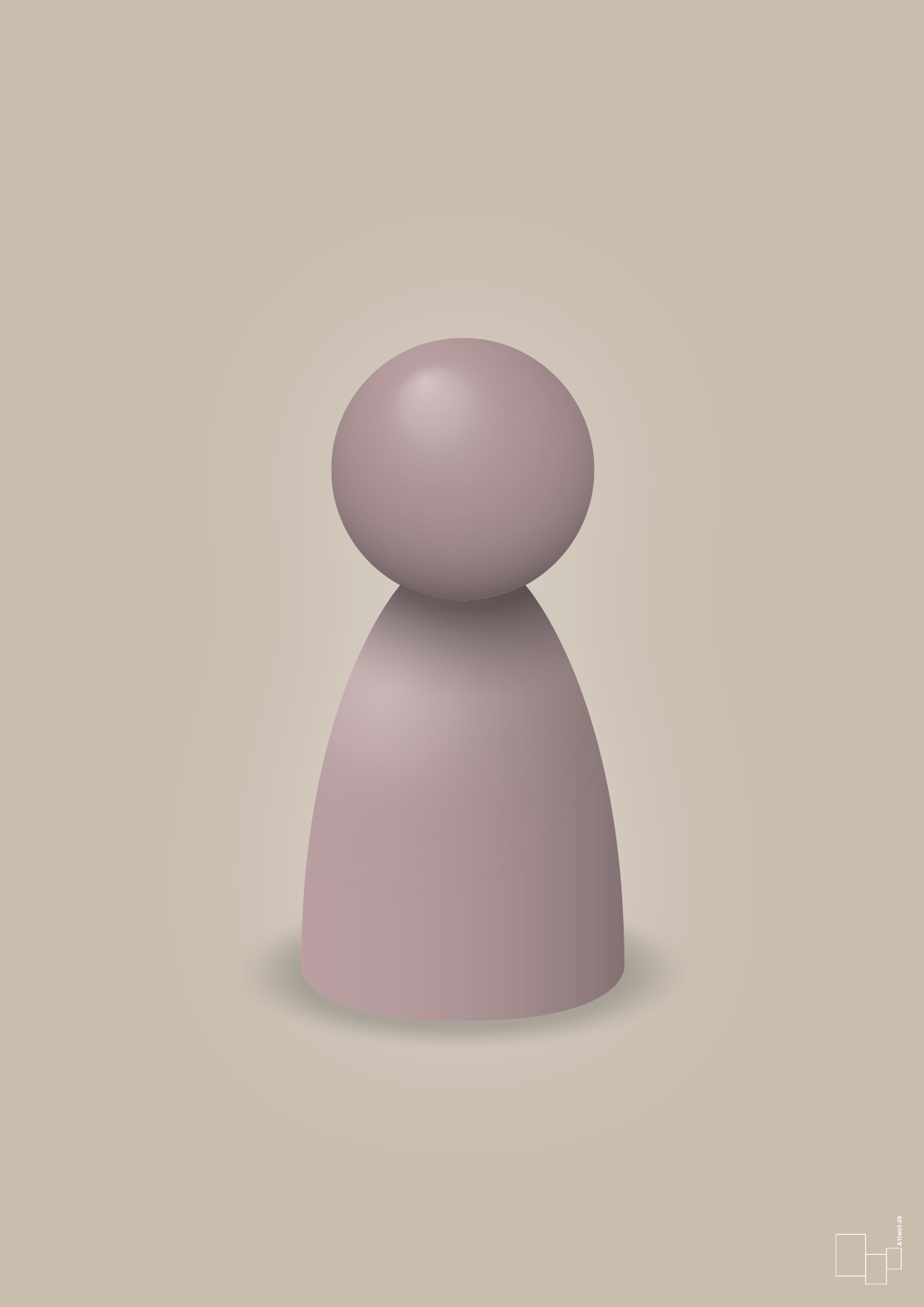 plakat: spillebrik i farven: light rose - creamy mushroom-Brætspil-A1two3