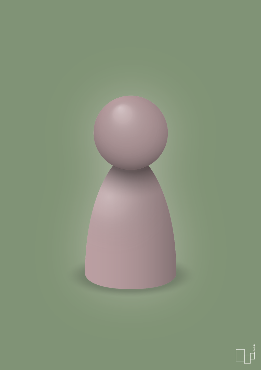 plakat: spillebrik i farven: light rose - jade-Brætspil-A1two3