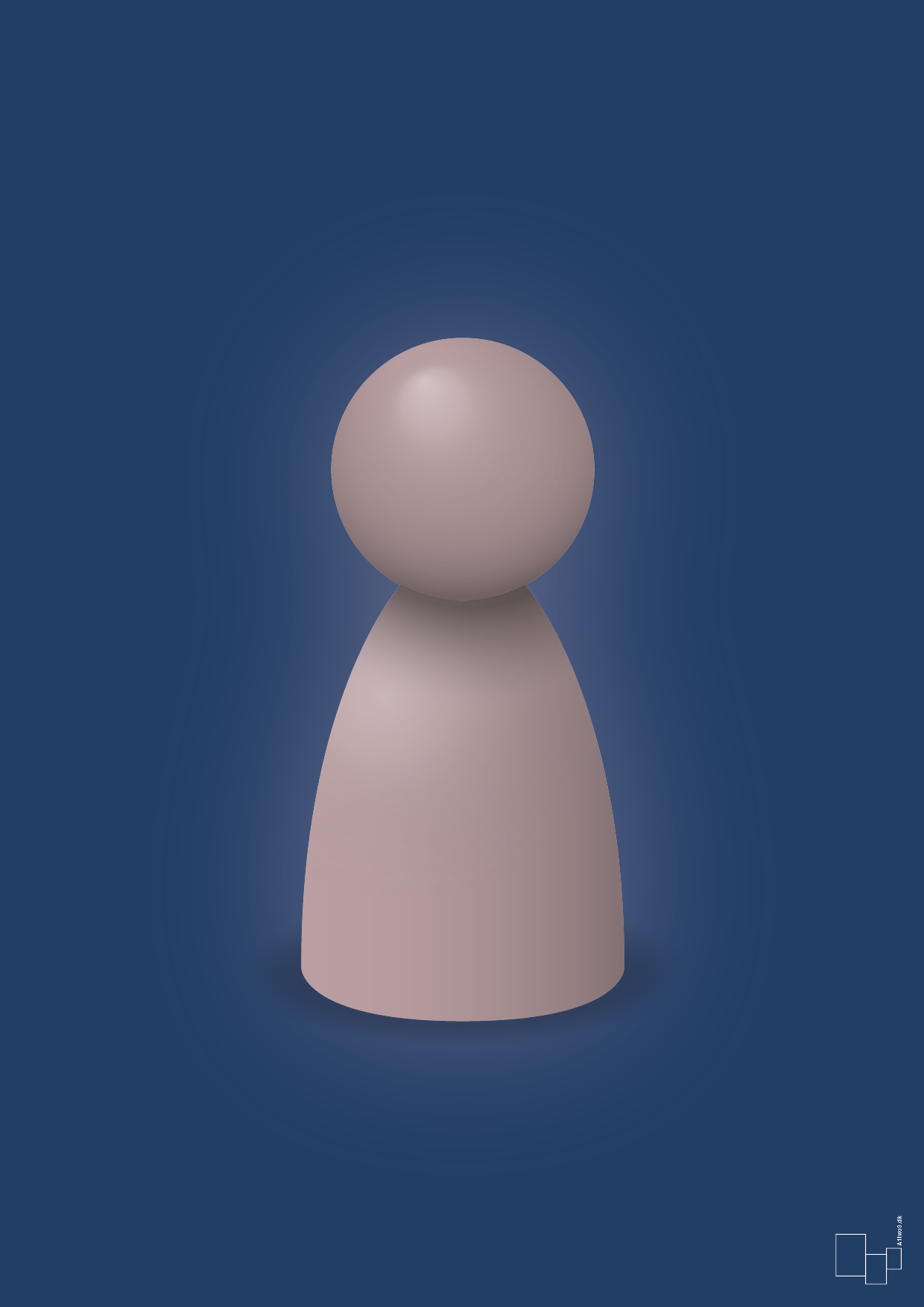 plakat: spillebrik i farven: light rose - lapis blue-Brætspil-A1two3