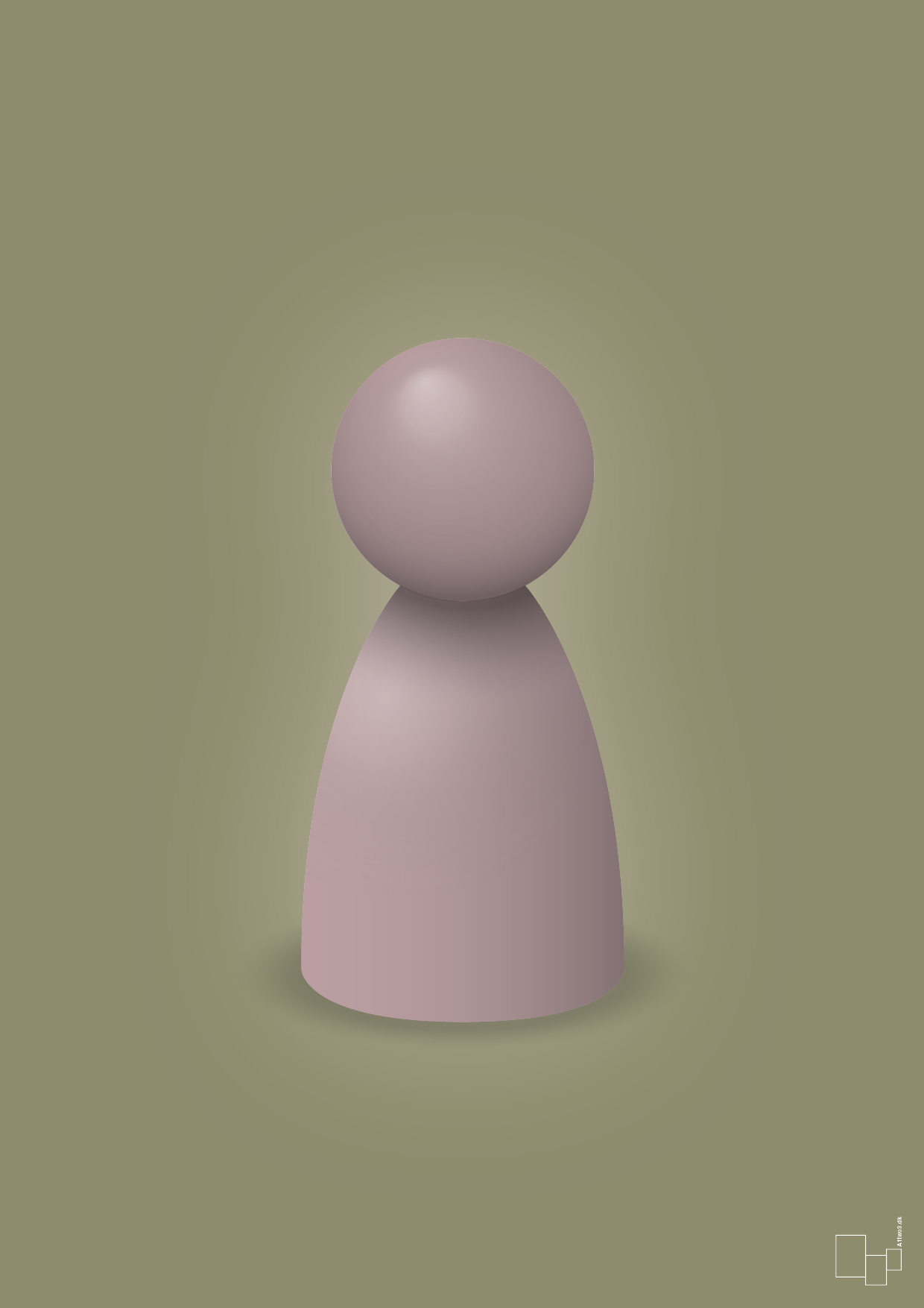 plakat: spillebrik i farven: light rose - misty forrest-Brætspil-A1two3