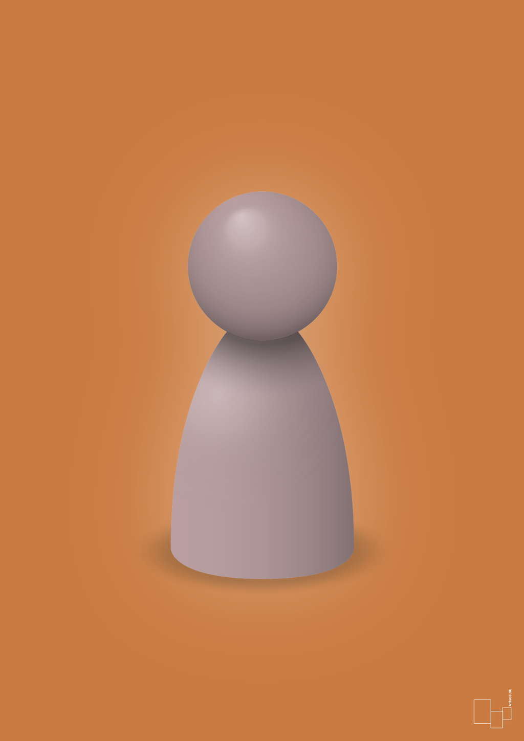 plakat: spillebrik i farven: light rose - rumba orange-Brætspil-A1two3