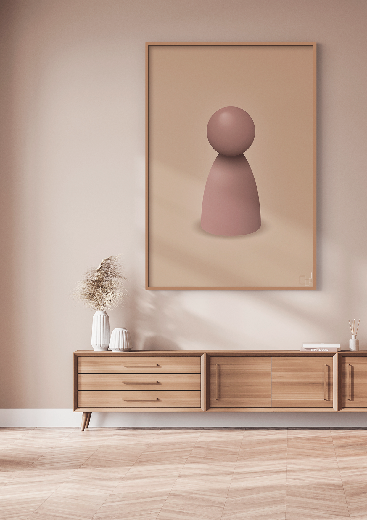 plakat: spillebrik i farven: light rose - graphic charcoal-Brætspil-A1two3