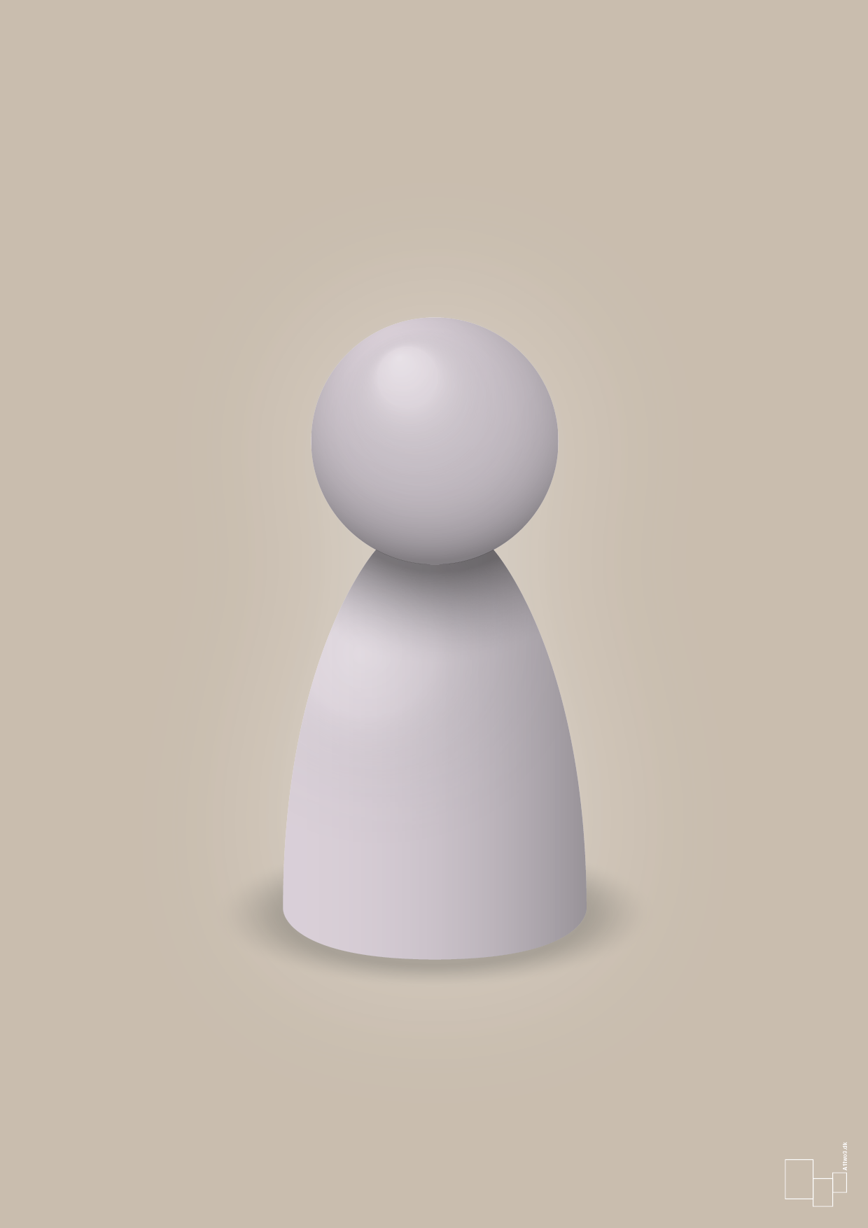plakat: spillebrik i farven: dusty lilac - creamy mushroom-Brætspil-A1two3