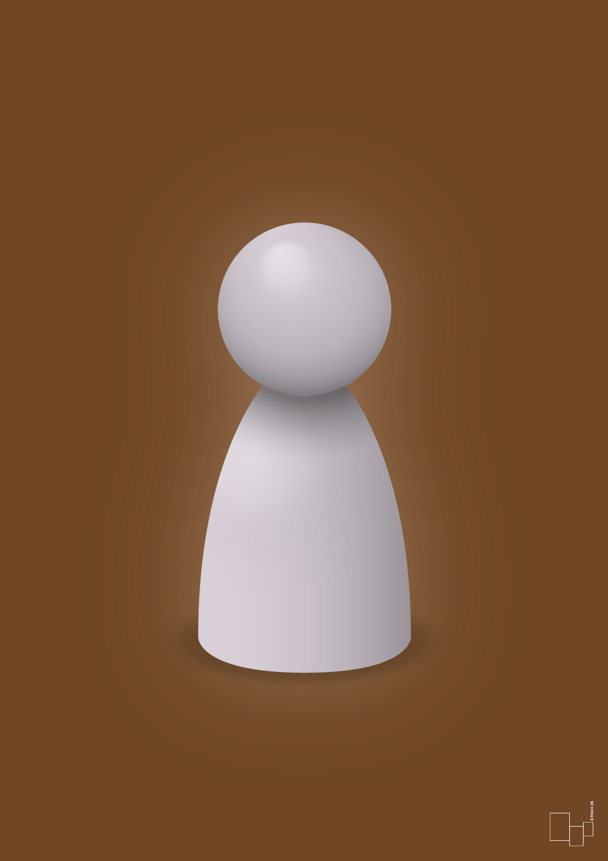 plakat: spillebrik i farven: dusty lilac - dark brown-Brætspil-A1two3