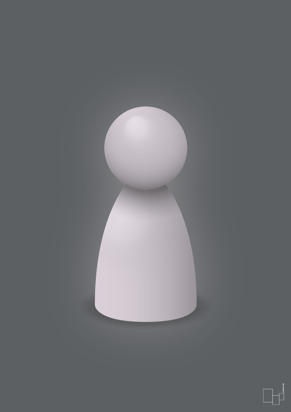 plakat: spillebrik i farven: dusty lilac - graphic charcoal-Brætspil-A1two3