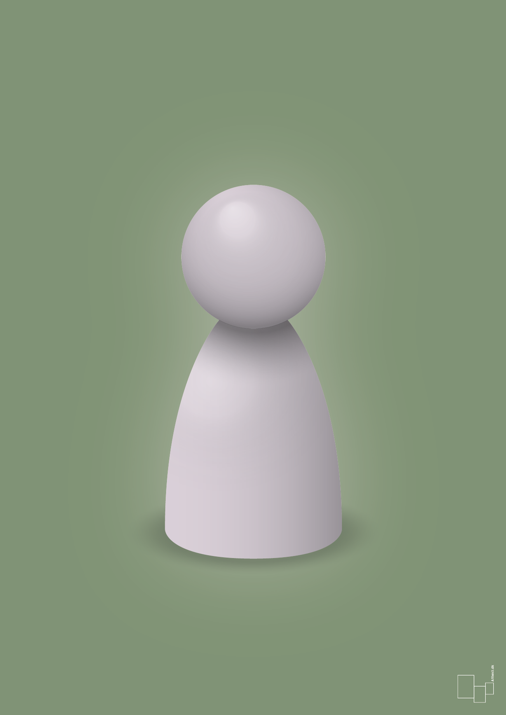 plakat: spillebrik i farven: dusty lilac - jade-Brætspil-A1two3