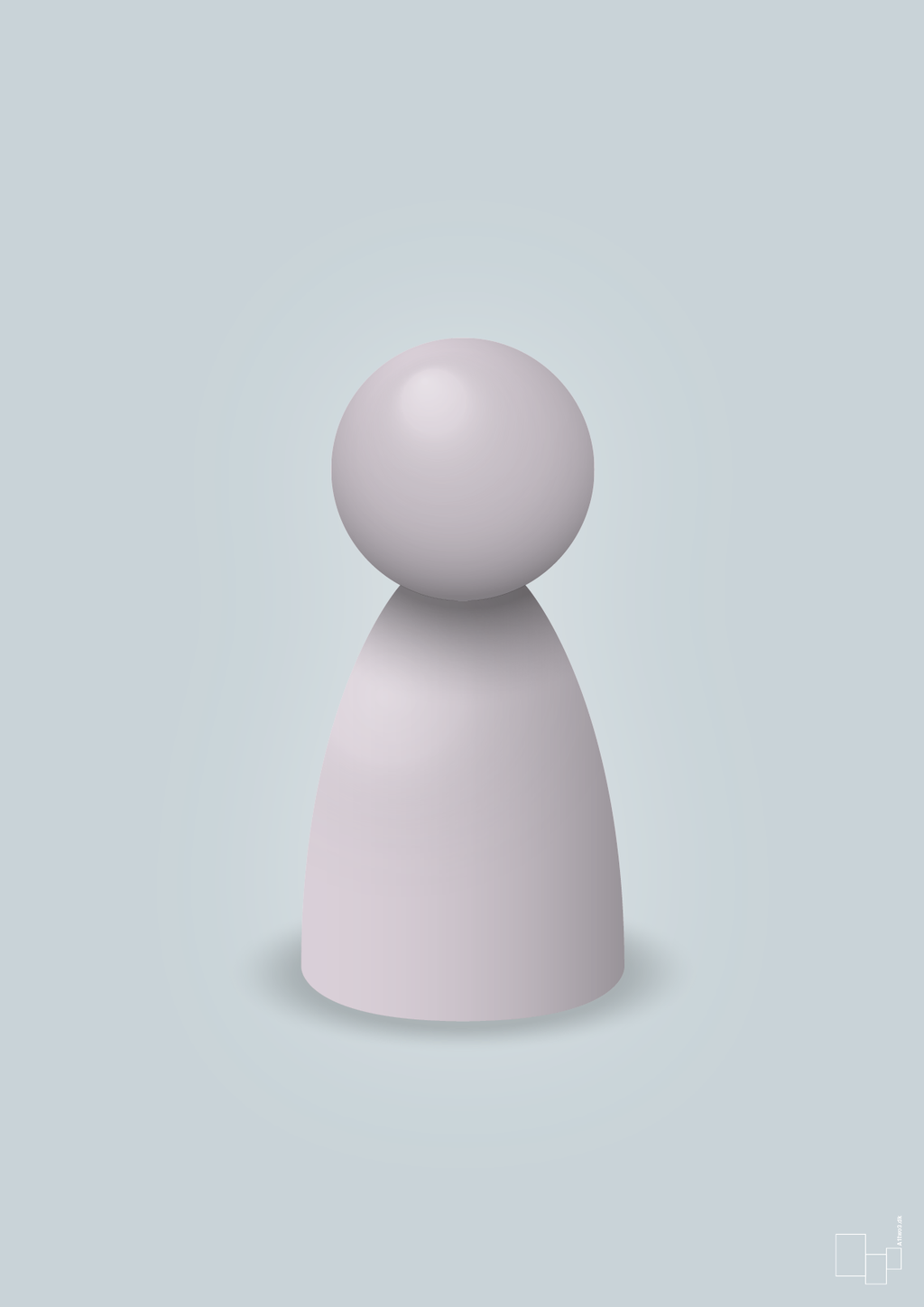 plakat: spillebrik i farven: dusty lilac - light drizzle-Brætspil-A1two3