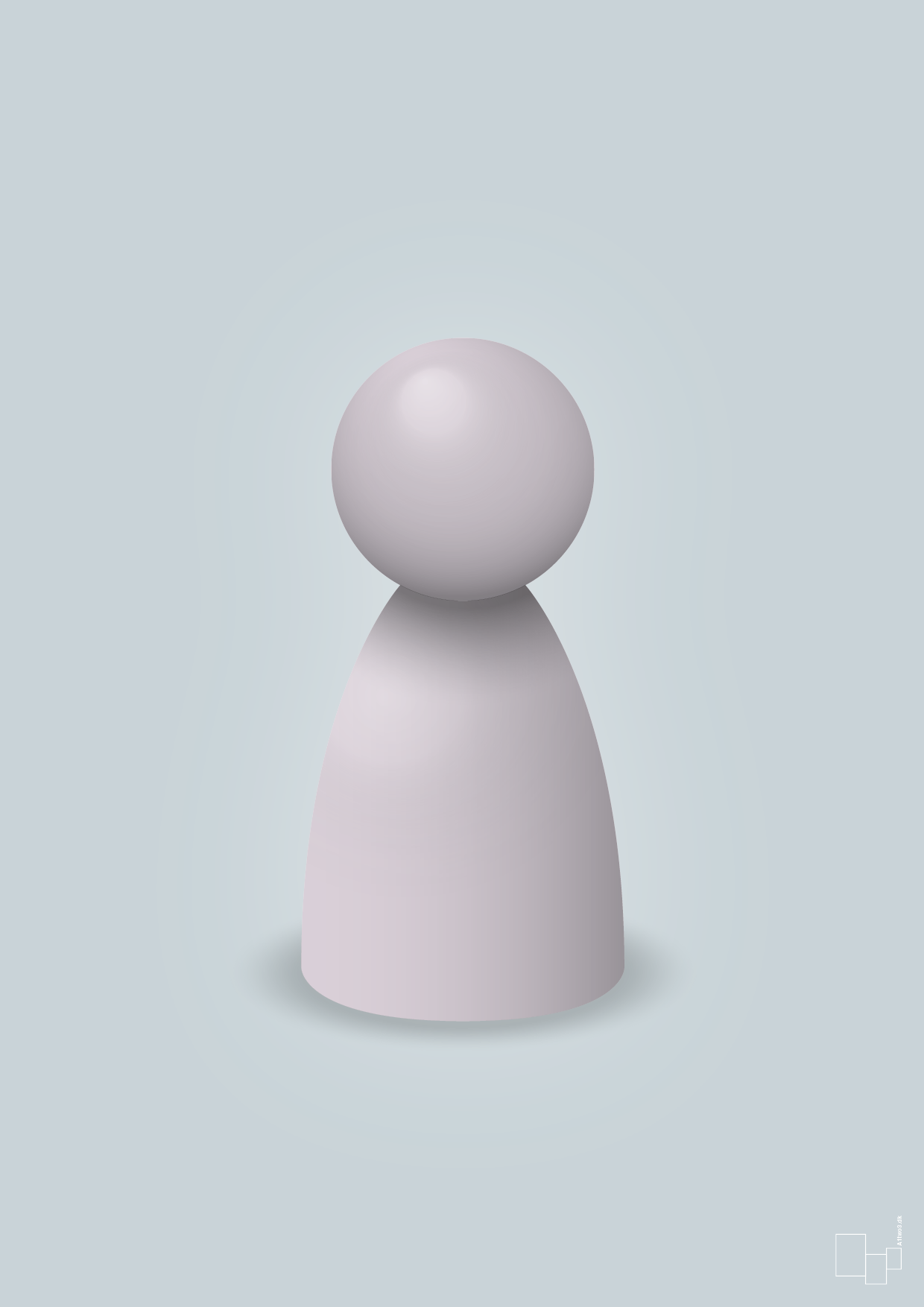 plakat: spillebrik i farven: dusty lilac - light drizzle-Brætspil-A1two3