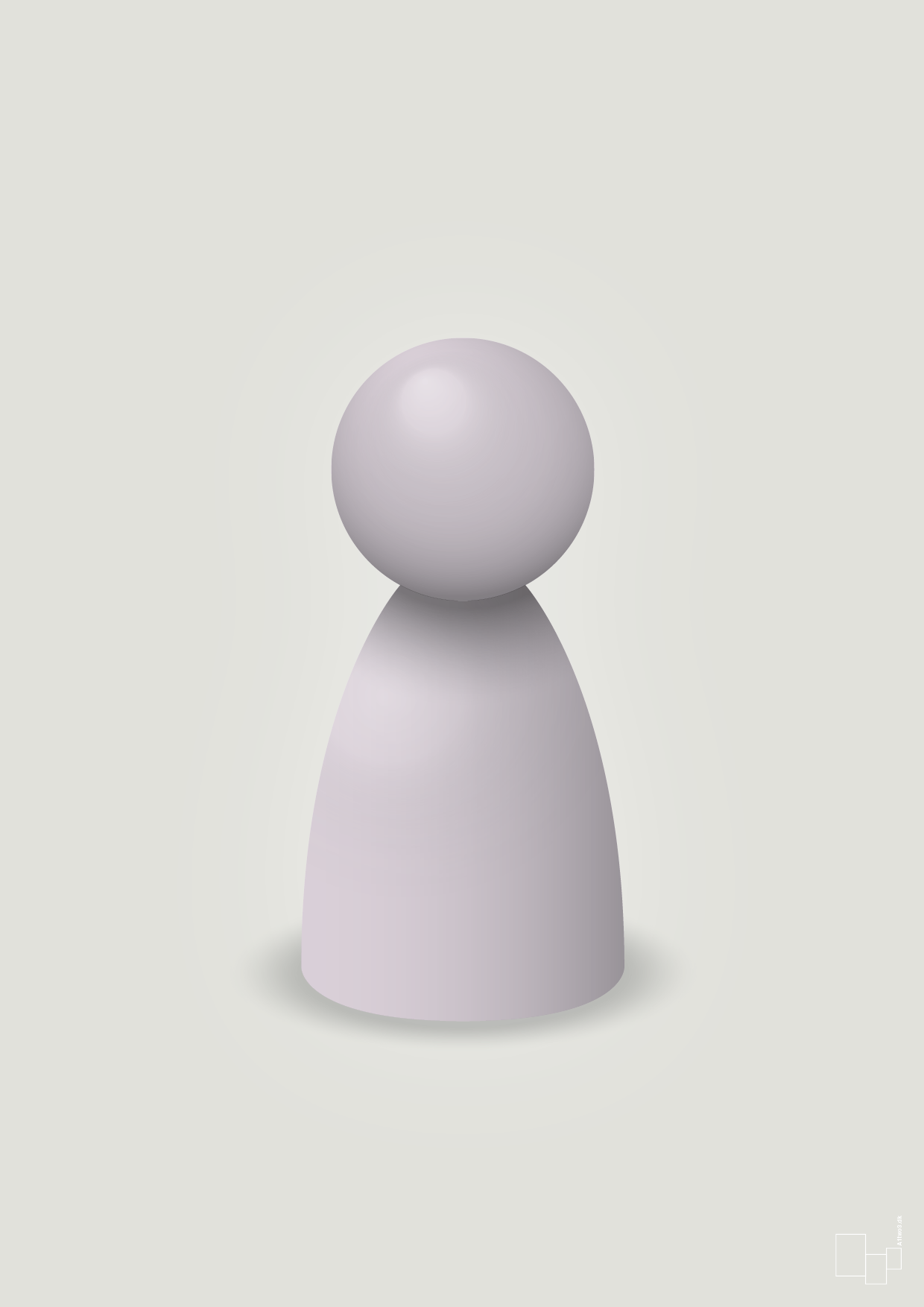 plakat: spillebrik i farven: dusty lilac - painters white-Brætspil-A1two3