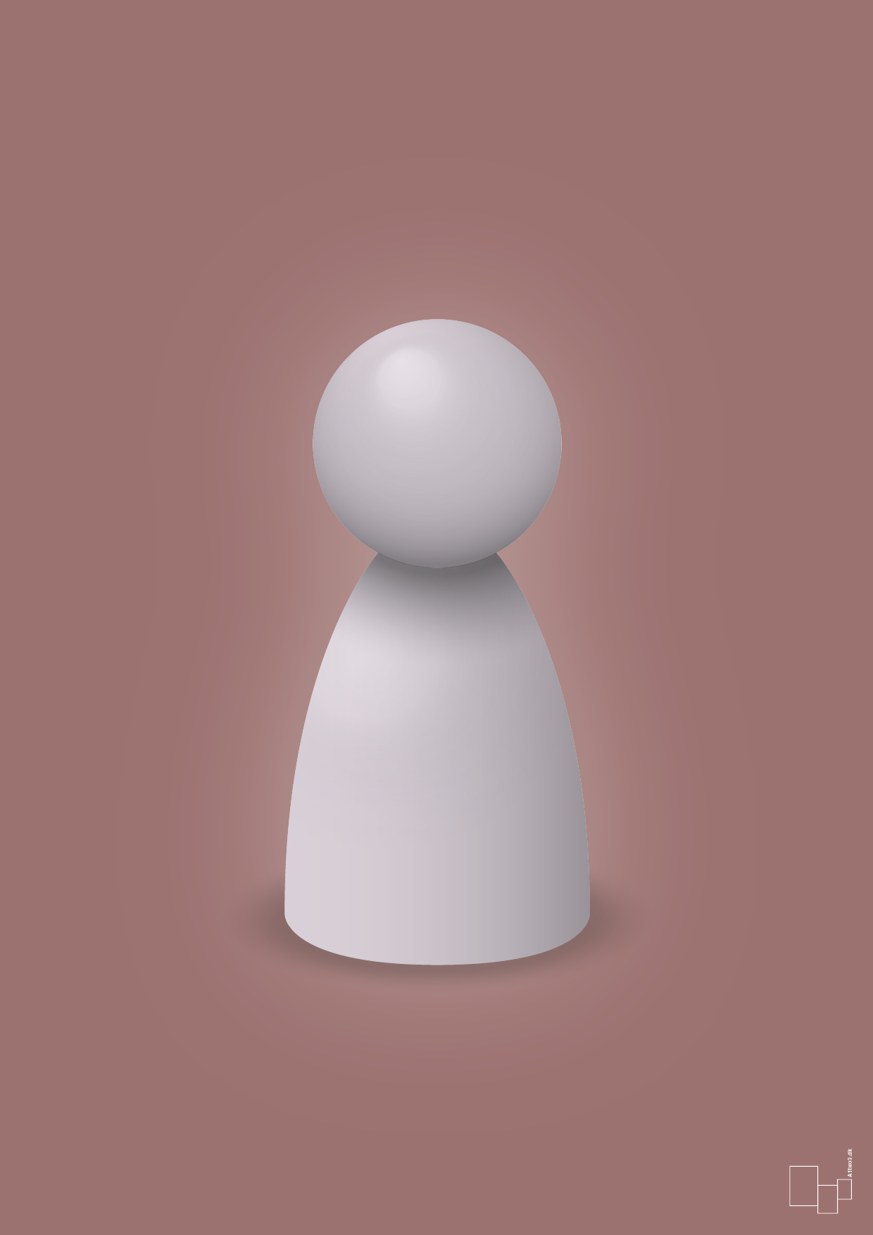 plakat: spillebrik i farven: dusty lilac - plum-Brætspil-A1two3