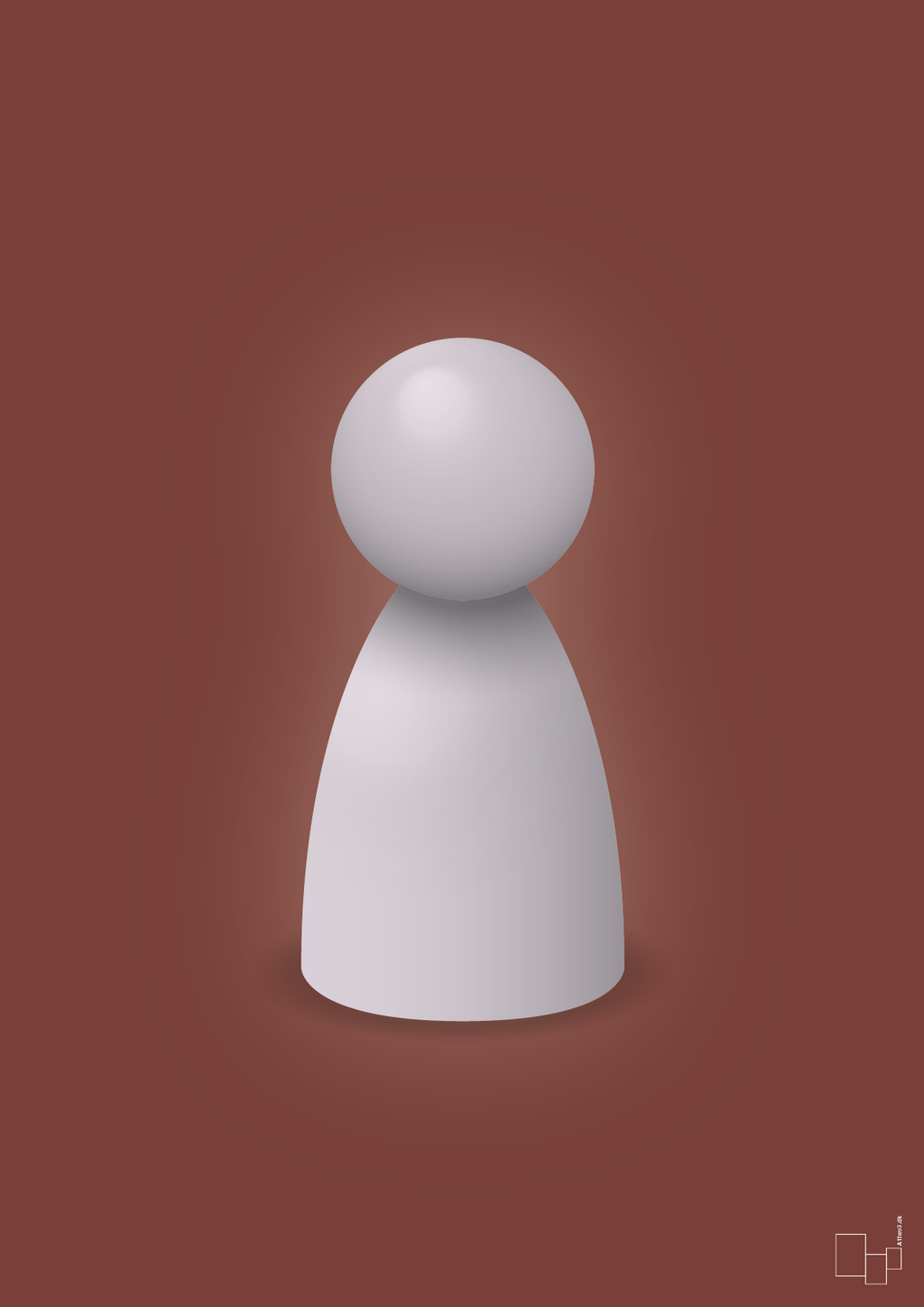 plakat: spillebrik i farven: dusty lilac - red pepper-Brætspil-A1two3