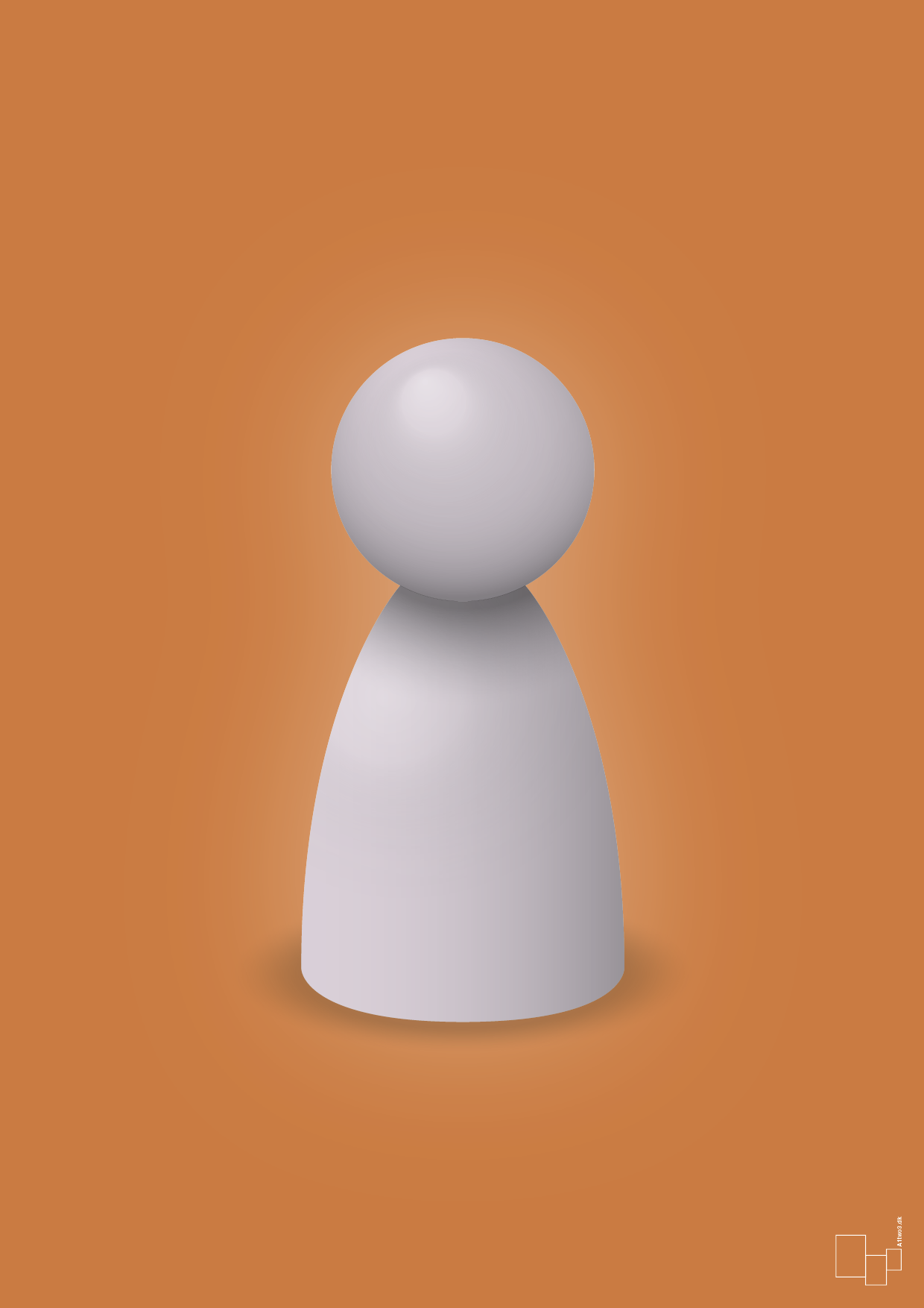 plakat: spillebrik i farven: dusty lilac - rumba orange-Brætspil-A1two3