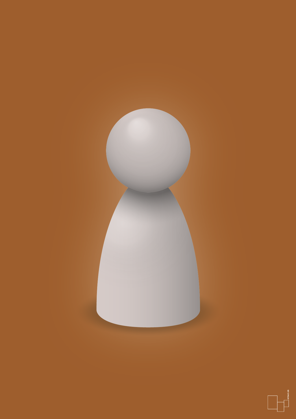 plakat: spillebrik i farven: broken beige - cognac-Brætspil-A1two3