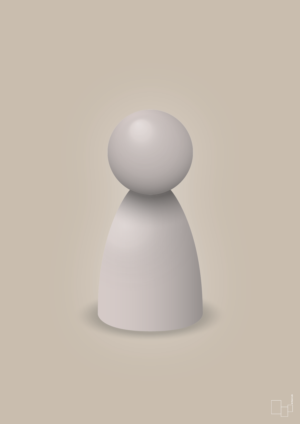 plakat: spillebrik i farven: broken beige - creamy mushroom-Brætspil-A1two3