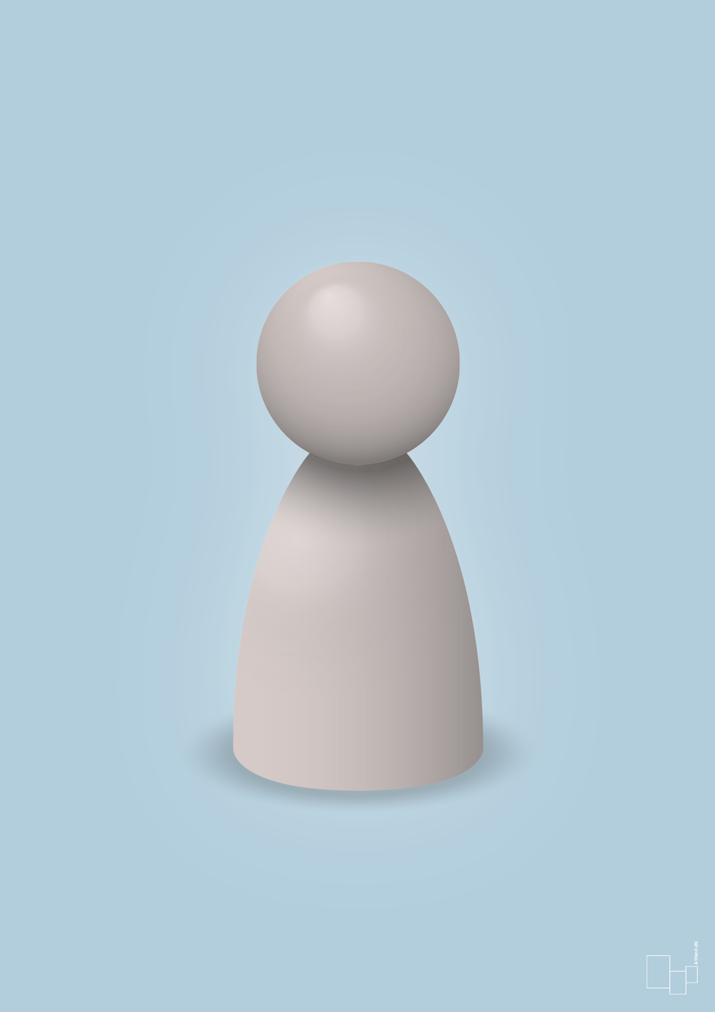 plakat: spillebrik i farven: broken beige - heavenly blue-Brætspil-A1two3
