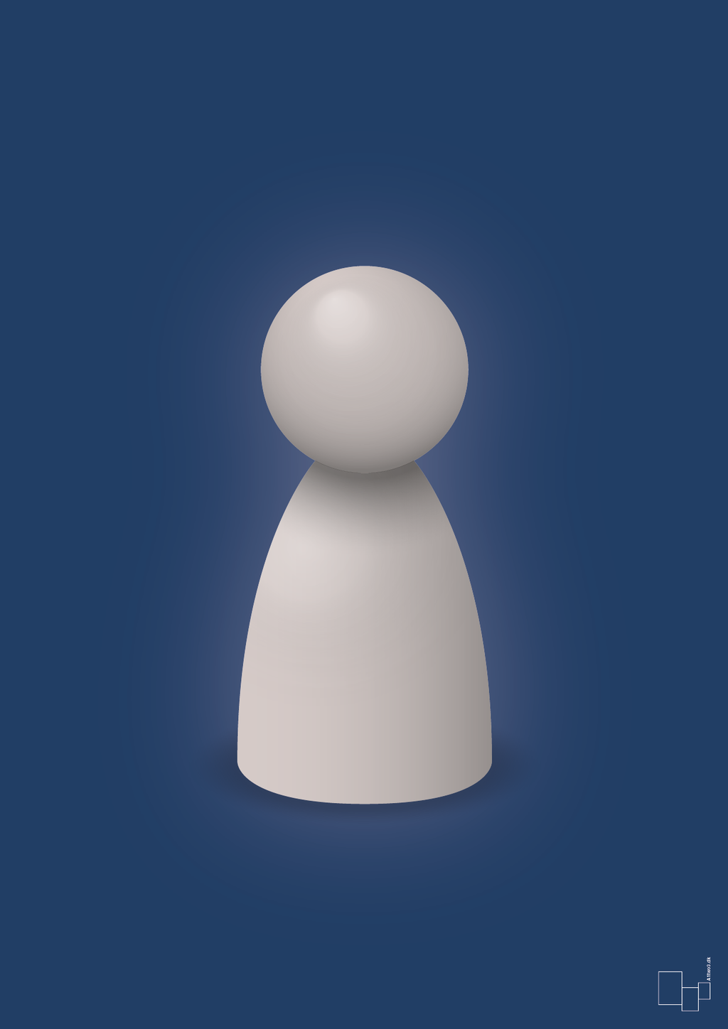 plakat: spillebrik i farven: broken beige - lapis blue-Brætspil-A1two3