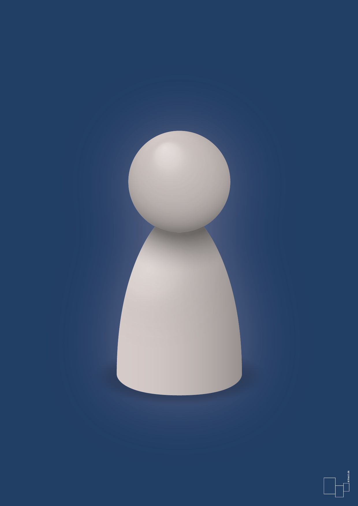 plakat: spillebrik i farven: broken beige - lapis blue-Brætspil-A1two3