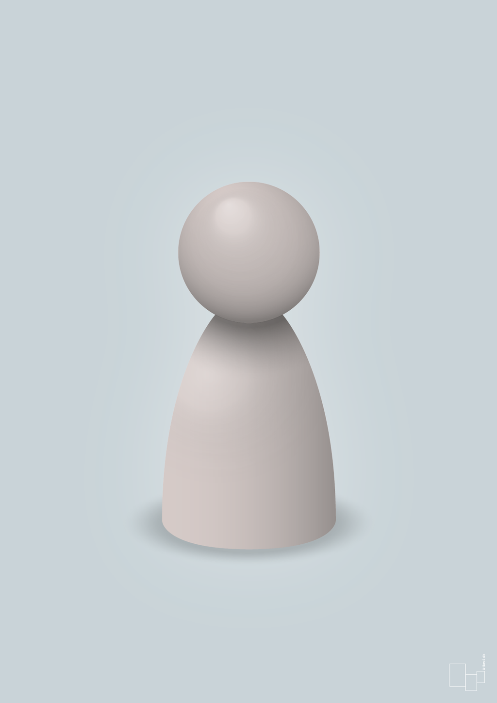 plakat: spillebrik i farven: broken beige - light drizzle-Brætspil-A1two3
