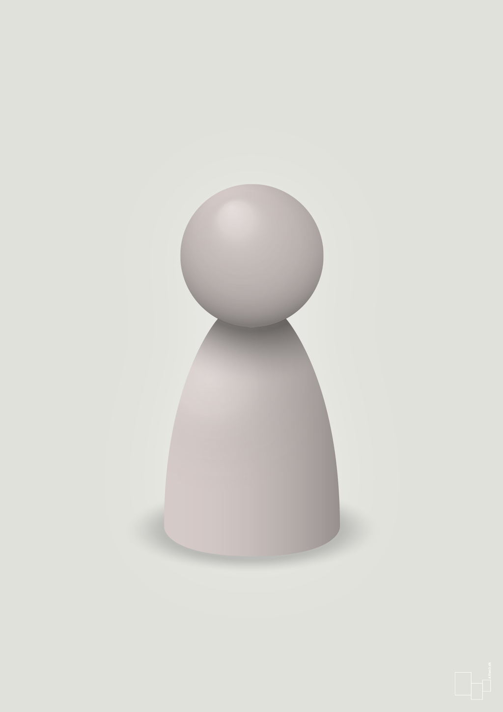 plakat: spillebrik i farven: broken beige - painters white-Brætspil-A1two3
