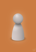 plakat: spillebrik i farven: broken beige - rumba orange-Brætspil-A1two3