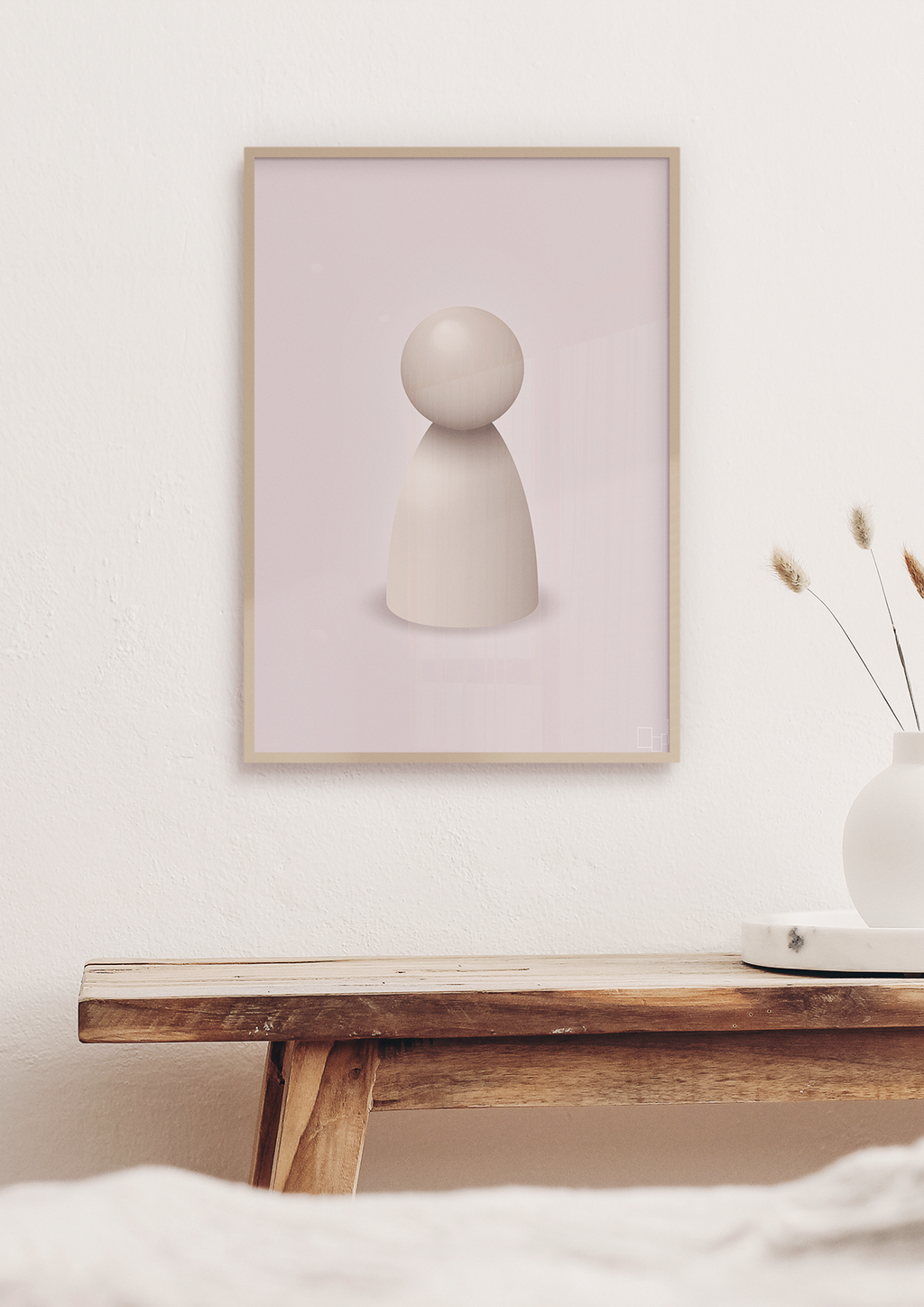 plakat: spillebrik i farven: broken beige - painters white-Brætspil-A1two3