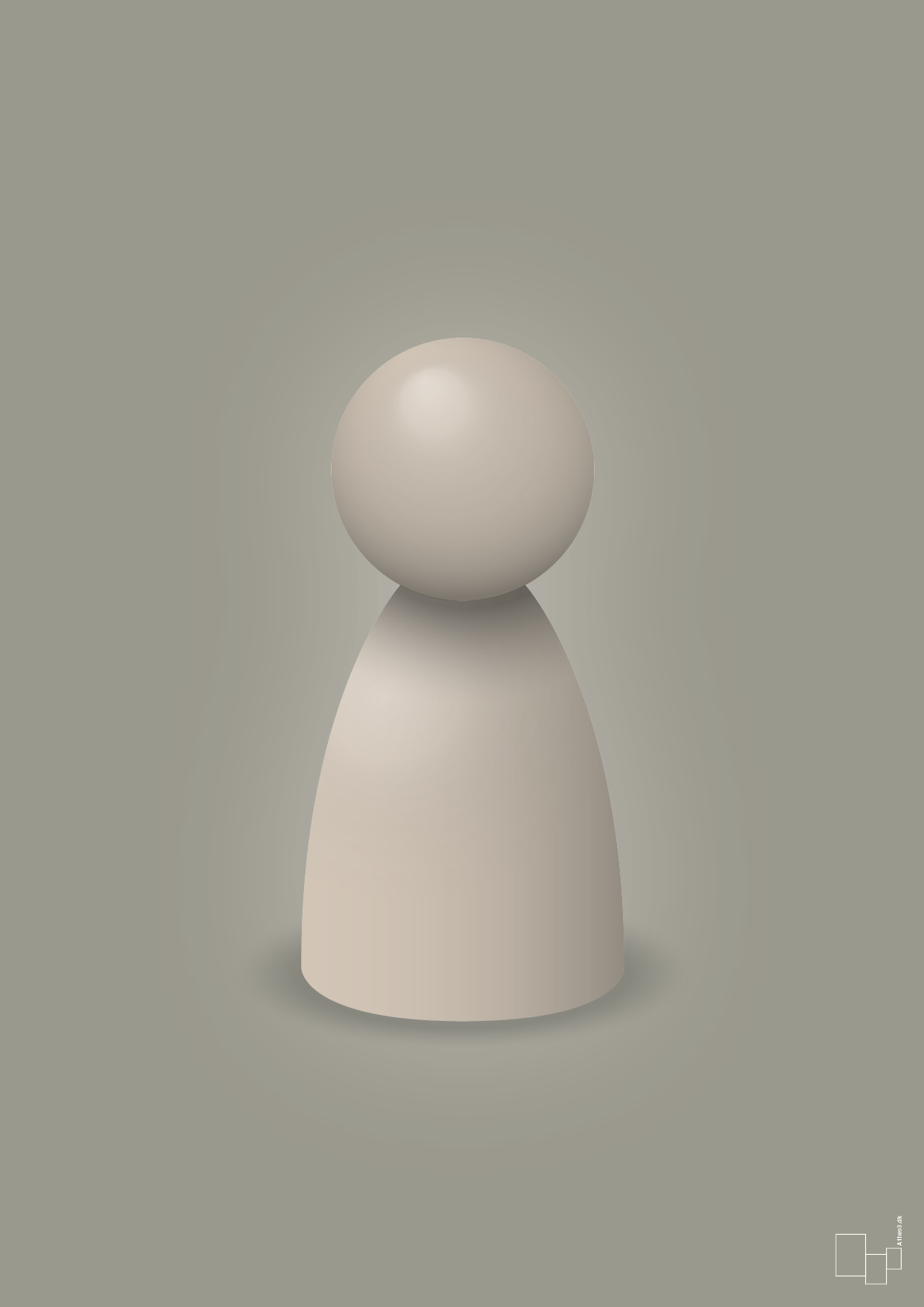 plakat: spillebrik i farven: creamy mushroom - battleship gray-Brætspil-A1two3