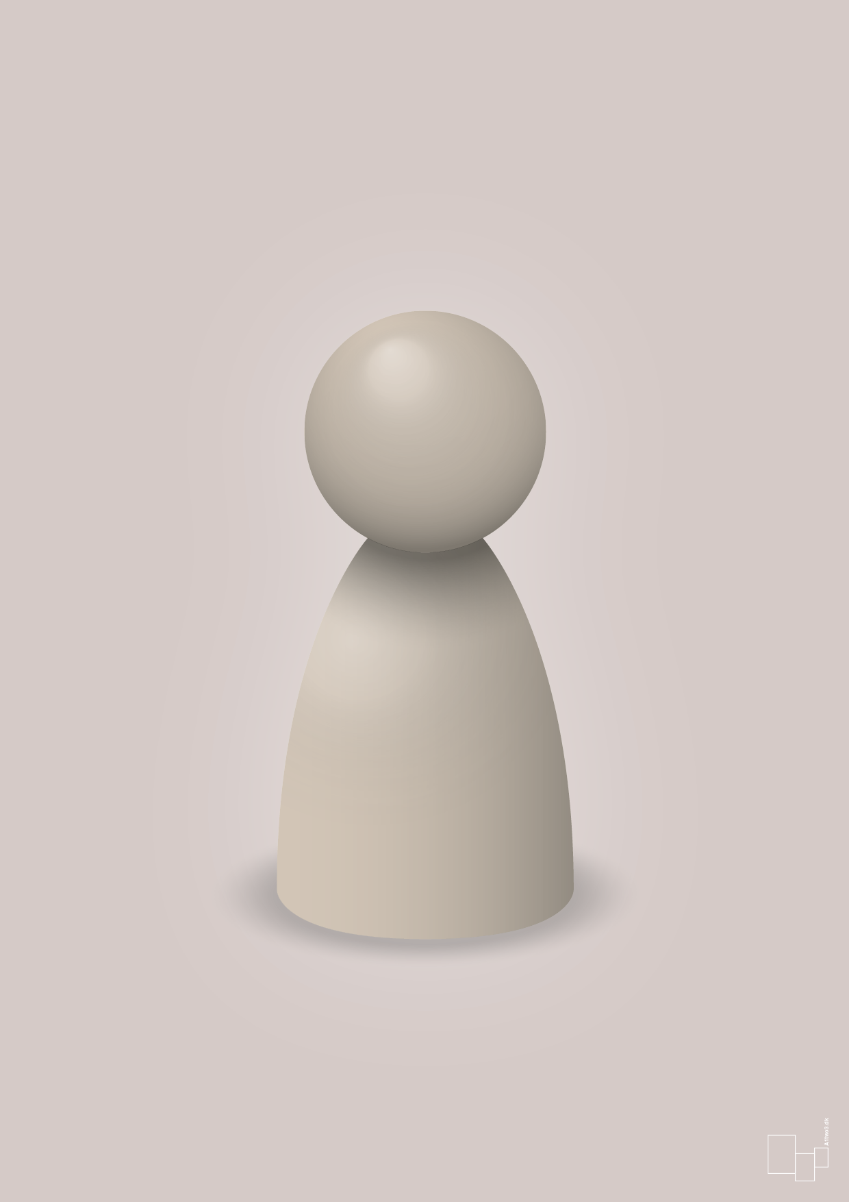 plakat: spillebrik i farven: creamy mushroom - broken beige-Brætspil-A1two3