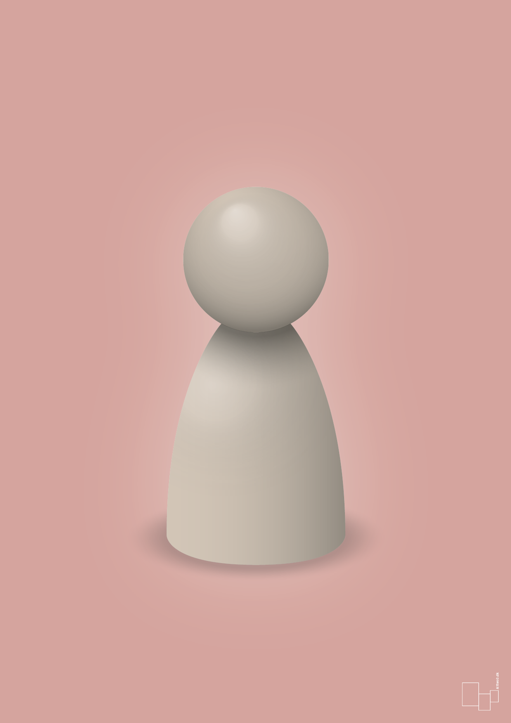 plakat: spillebrik i farven: creamy mushroom - bubble shell-Brætspil-A1two3