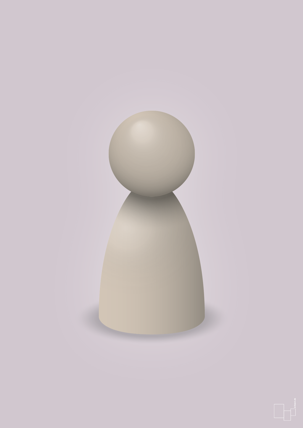 plakat: spillebrik i farven: creamy mushroom - dusty lilac-Brætspil-A1two3