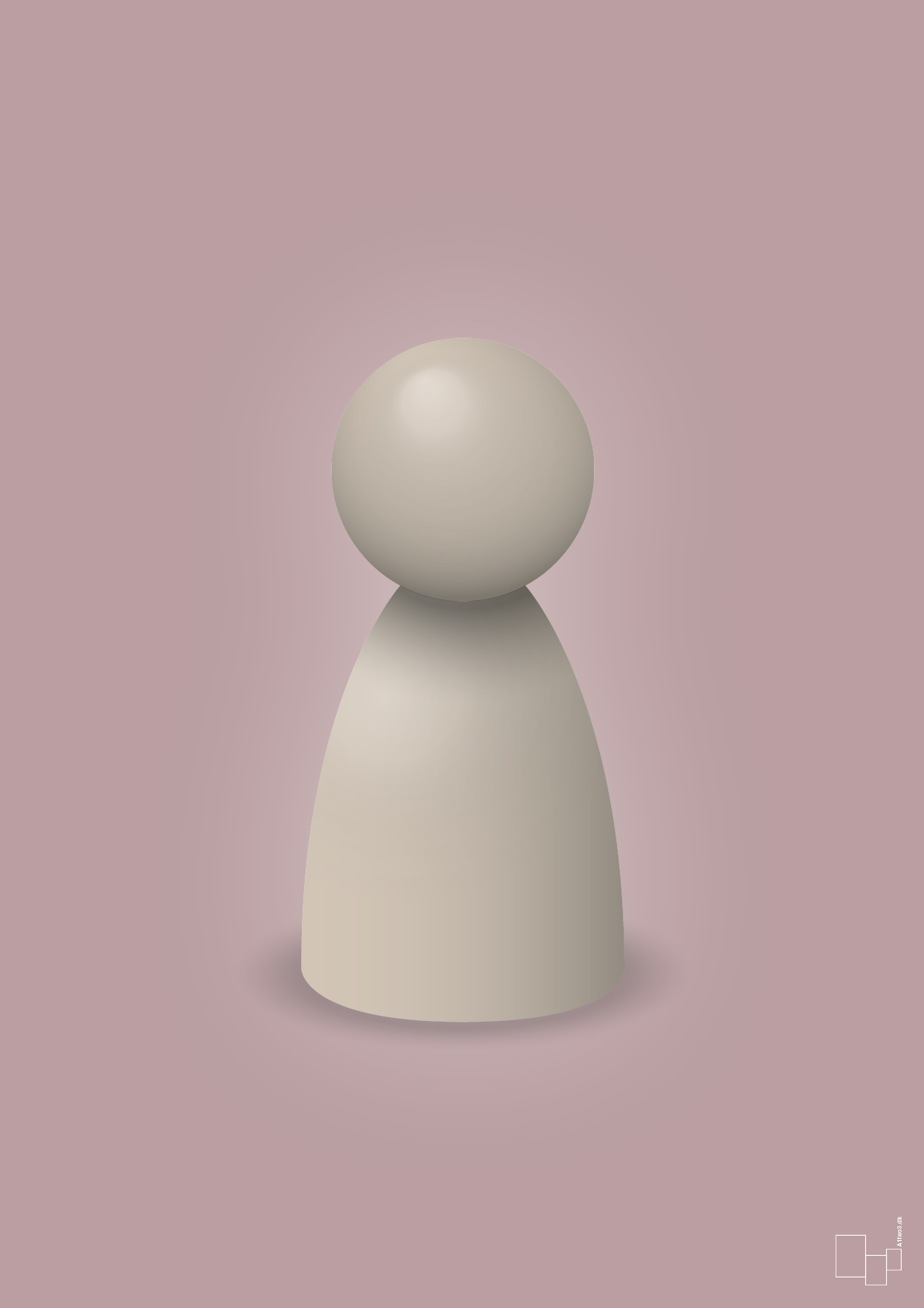 plakat: spillebrik i farven: creamy mushroom - light rose-Brætspil-A1two3