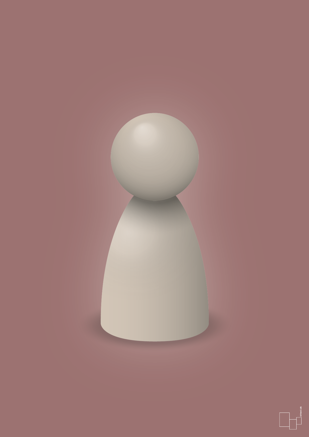 plakat: spillebrik i farven: creamy mushroom - plum-Brætspil-A1two3