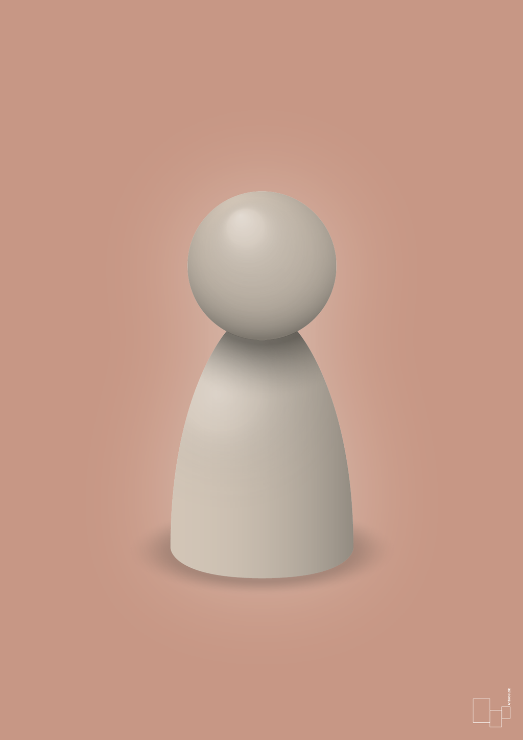 plakat: spillebrik i farven: creamy mushroom - powder-Brætspil-A1two3