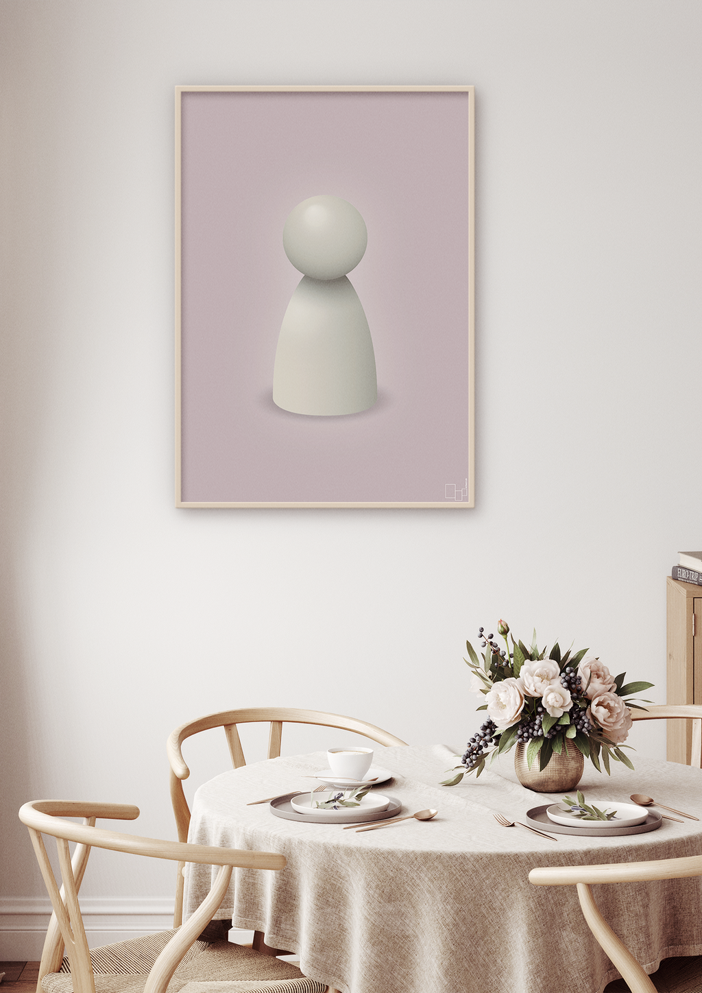 plakat: spillebrik i farven: creamy mushroom - graphic charcoal-Brætspil-A1two3