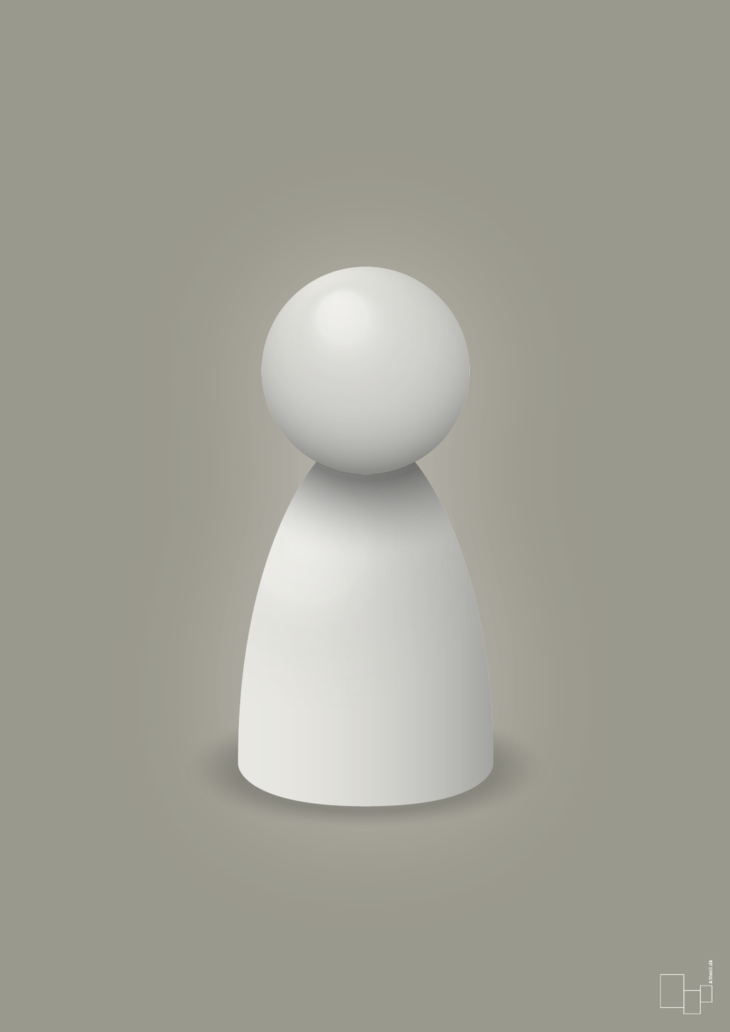 plakat: spillebrik i farven: painters white - battleship gray-Brætspil-A1two3