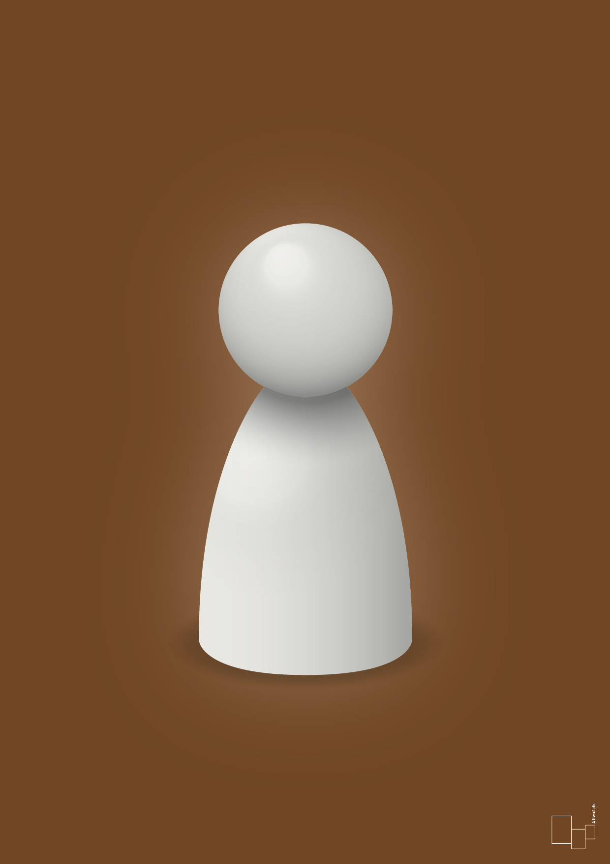 plakat: spillebrik i farven: painters white - dark brown-Brætspil-A1two3