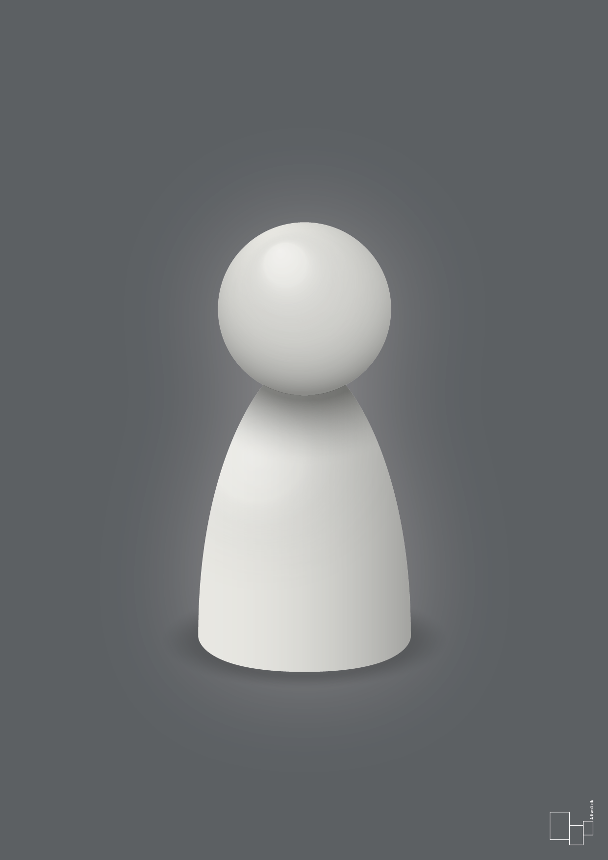 plakat: spillebrik i farven: painters white - graphic charcoal-Brætspil-A1two3