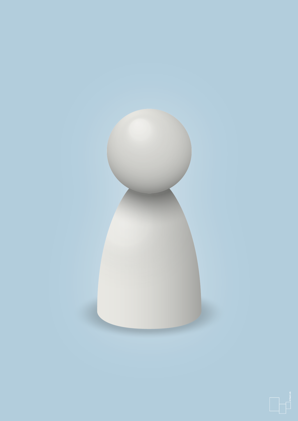 plakat: spillebrik i farven: painters white - heavenly blue-Brætspil-A1two3