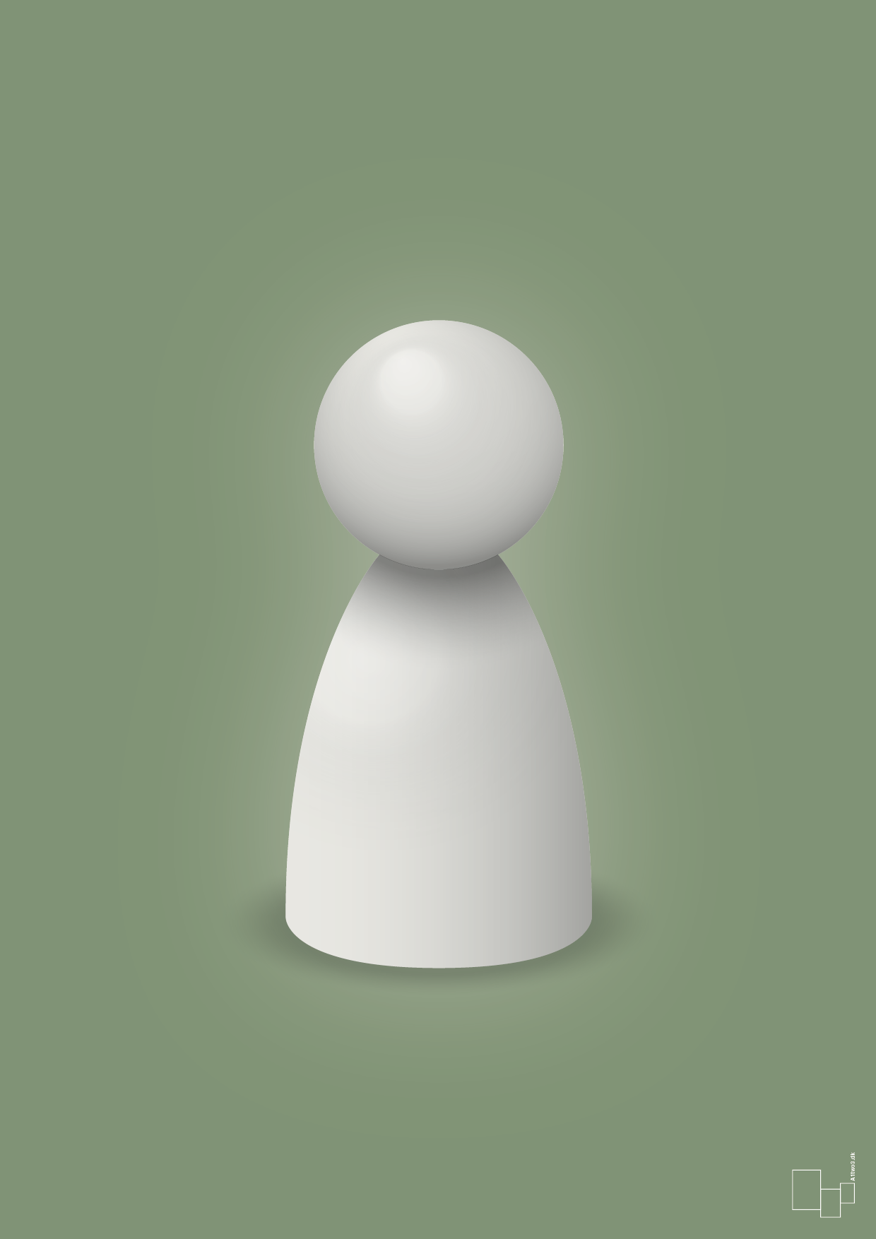 plakat: spillebrik i farven: painters white - jade-Brætspil-A1two3