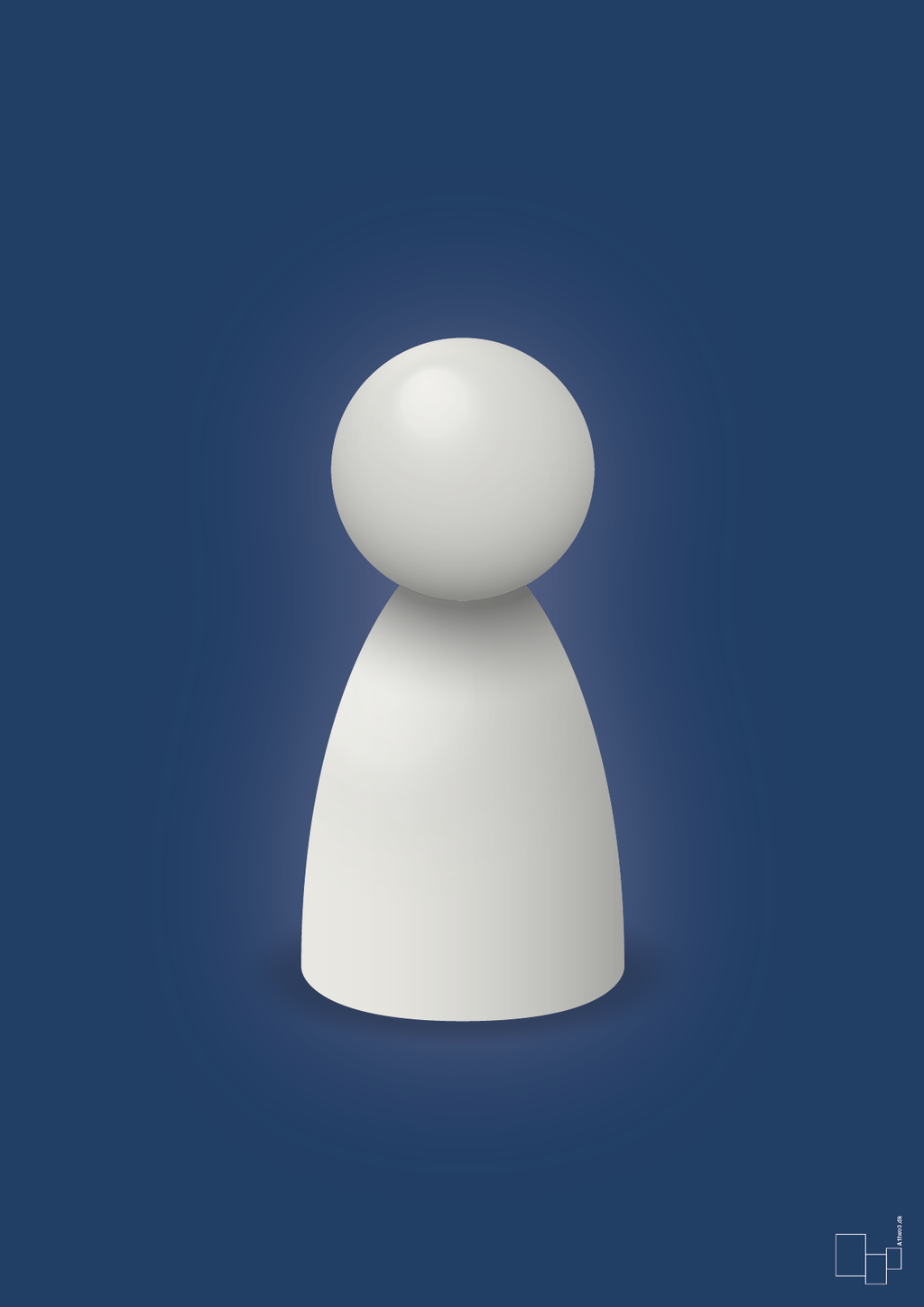 plakat: spillebrik i farven: painters white - lapis blue-Brætspil-A1two3