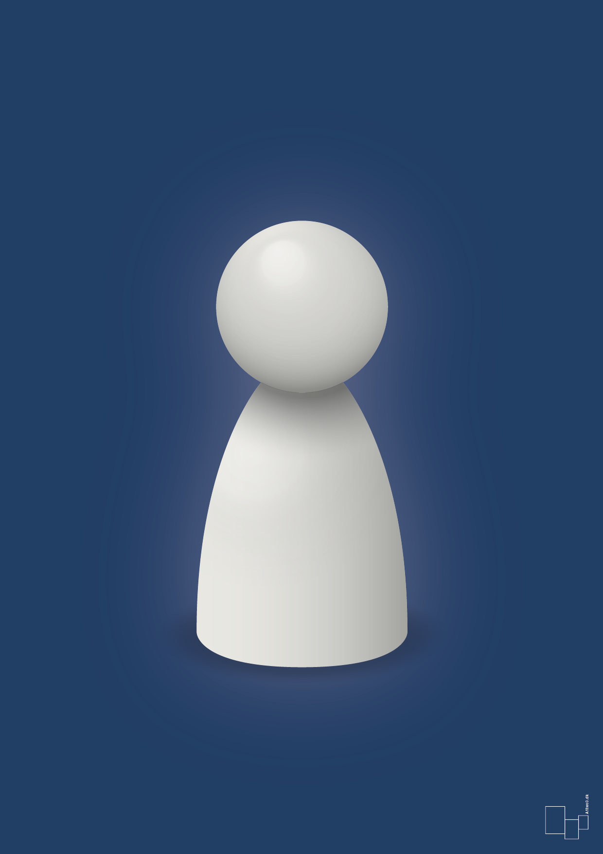 plakat: spillebrik i farven: painters white - lapis blue-Brætspil-A1two3
