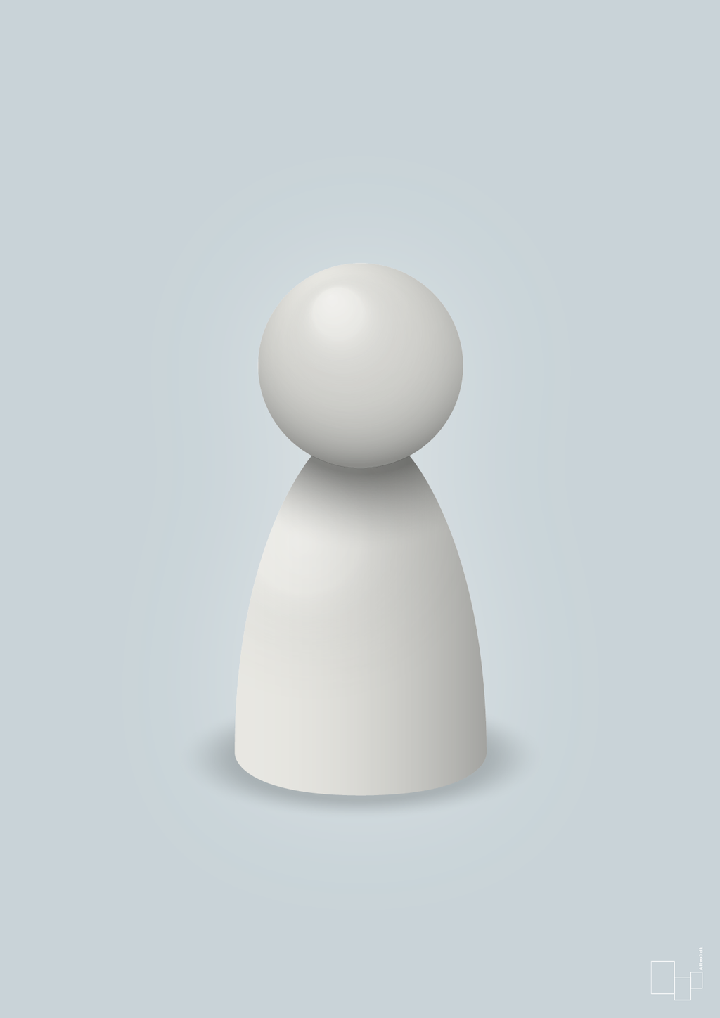 plakat: spillebrik i farven: painters white - light drizzle-Brætspil-A1two3