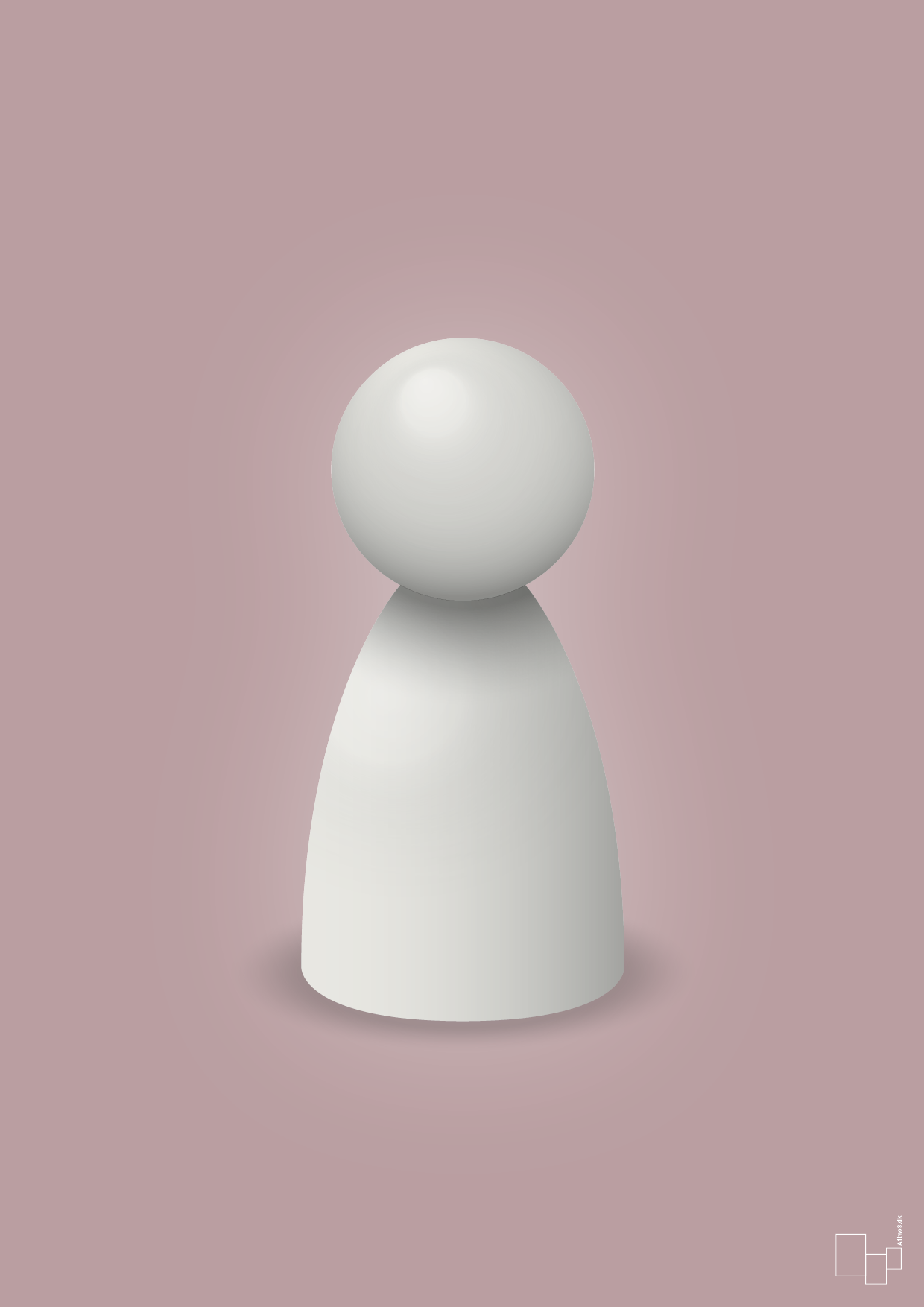 plakat: spillebrik i farven: painters white - light rose-Brætspil-A1two3